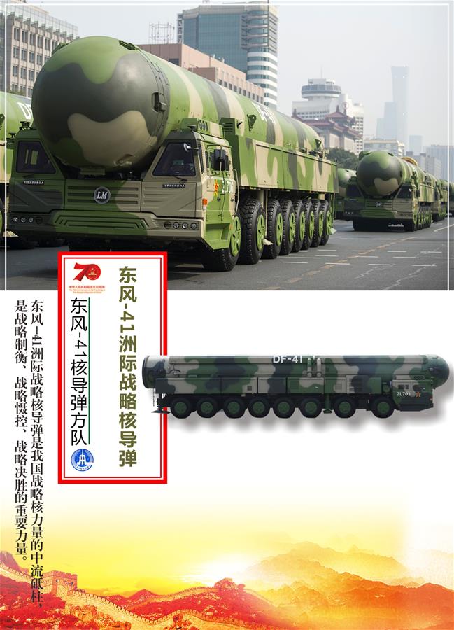 （圖表）[國慶70周年]東風-41核導(dǎo)彈方隊——東風-41洲際戰(zhàn)略核導(dǎo)彈