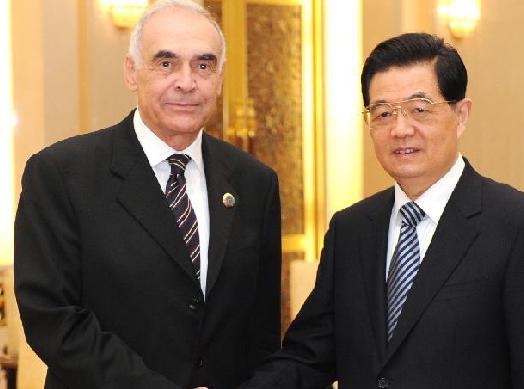 胡錦濤會見埃及總統(tǒng)特使、外長阿姆魯