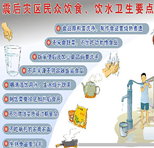 震后災(zāi)區(qū)民眾飲食、飲水衛(wèi)生要點(diǎn)