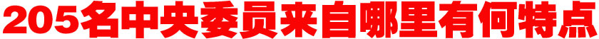 205名中央委員來自哪里？有何特點？