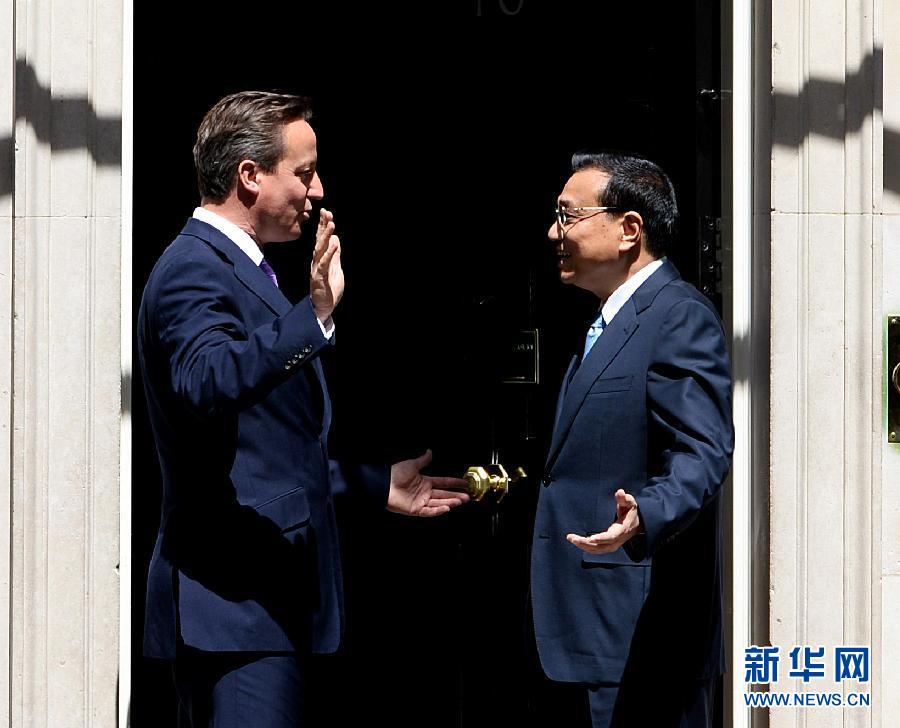 6月17日，中國國務院總理李克強在倫敦唐寧街10號首相府同英國首相卡梅倫舉行中英總理年度會晤。新華社記者 李濤 攝