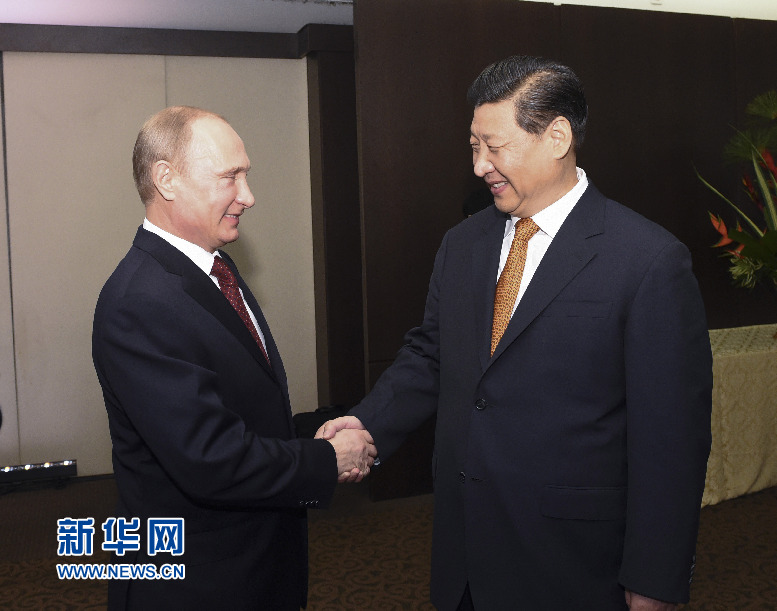 7月14日，國家主席習近平在巴西福塔萊薩會見俄羅斯總統(tǒng)普京。新華社記者李學仁攝