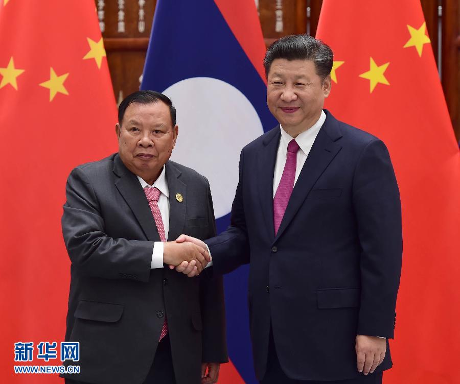 9月2日，國家主席習(xí)近平在杭州會(huì)見老撾國家主席本揚(yáng)。新華社記者張鐸攝